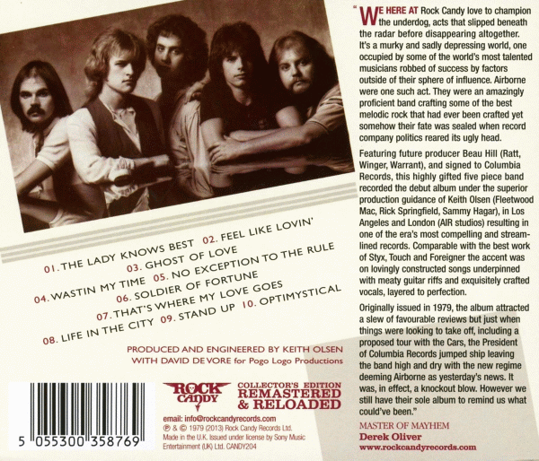 AIRBORNE - Airborne [Rock Candy remastered & reloaded] back cover