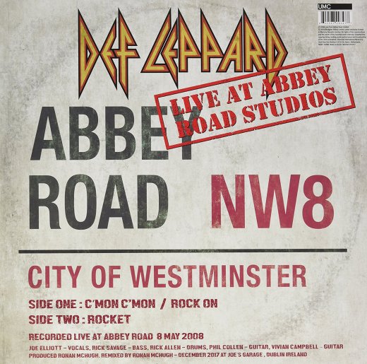 DEF LEPPARD - Live At Abbey Road [12'' EP vinyl Limited to 4000 copies] (2018) back