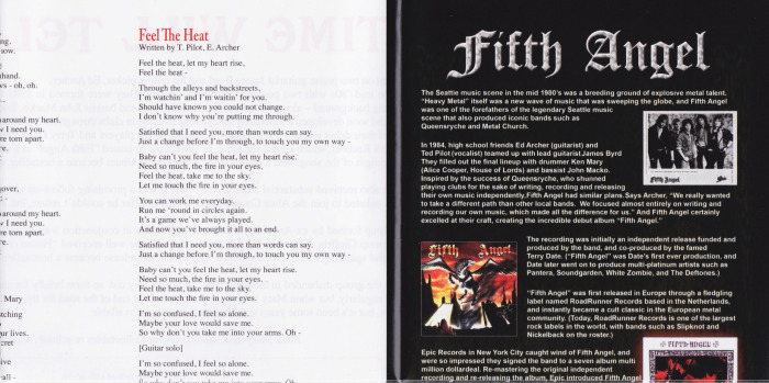 FIFTH ANGEL - Time Will Tell [Metal Blade Records Digipak remastered reissue] (2018) inside