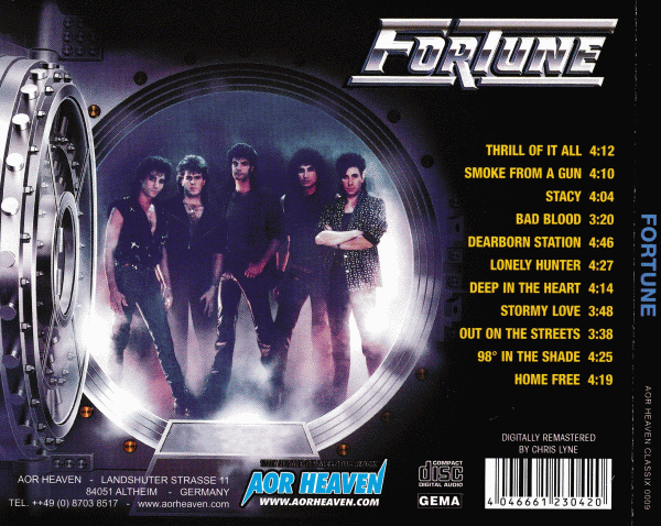 FORTUNE - ST Remastered [AOR Heaven Classix remaster] back cover