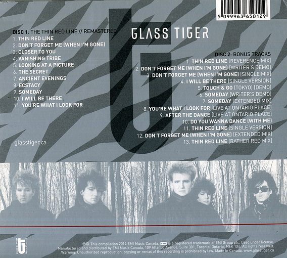 GLASS TIGER - The Thin Red Line [2CD Anniversary Edition Remastered & Expanded] back