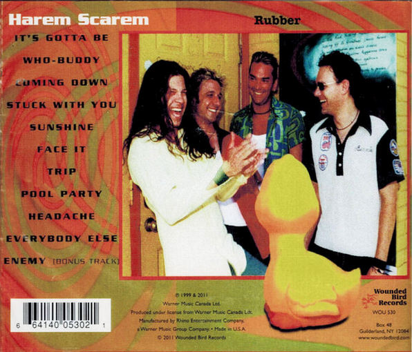 HAREM SCAREM - Rubber [Wounded Bird Records reissue] - back
