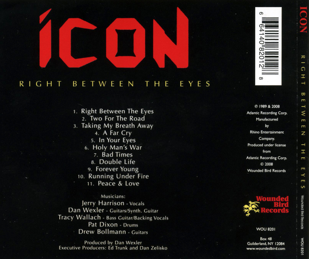 ICON - Right Between The Eyes [Wounded Bird Records remaster] back