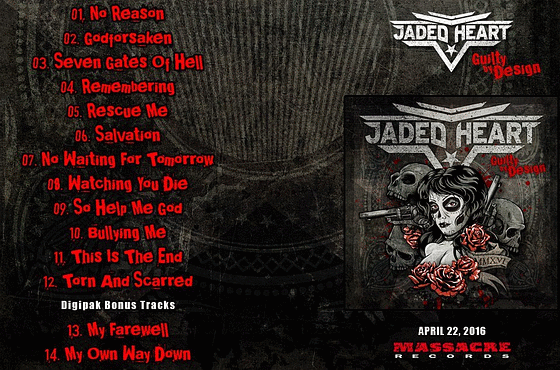 JADED HEART - Guilty By Design [Limited Edition Digipak +2] (2016) inside