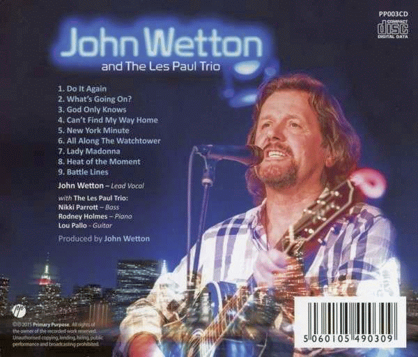 JOHN WETTON - New York Minute - back cover