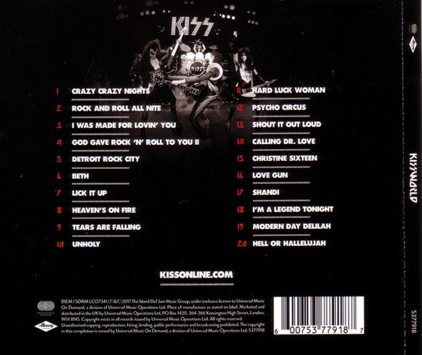 KISS - KISSWORLD : The Best Of KISS [Remastered] (2019) back