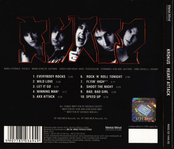 KROKUS - Heart Attack [Metal Mind Records remaster] back