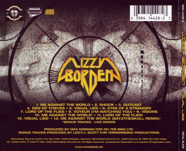 LIZZY BORDEN - Visual Lies [Digitally Remastered +4] back