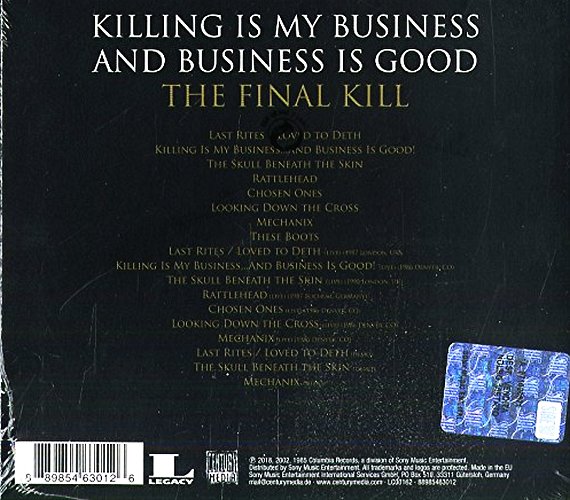 MEGADETH - Killing Is My Business...And Business Is Good - The Final Kill (2018) back