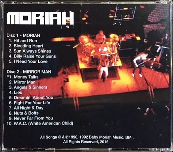 MORIAH - Moriah EP + Mirror Man [2-CD digitally remastered reissue] (2016) back