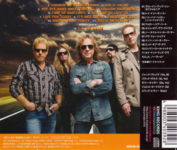 NIGHT RANGER - Somewhere In California [Japan Edition] - back