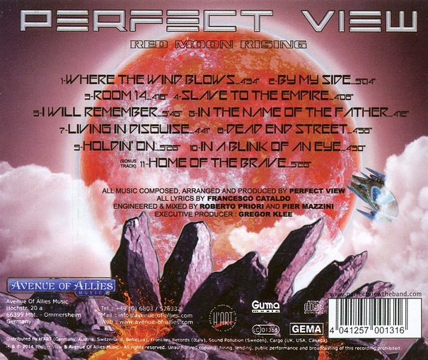 PERFECT VIEW - Red Moon Rising - back cover