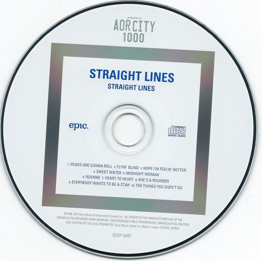 STRAIGHT LINES - Straight Lines [Remastered / AOR CITY Series 2017] disc