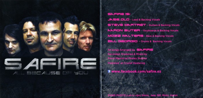 SAFIRE - All Because Of You (CD version) booklet