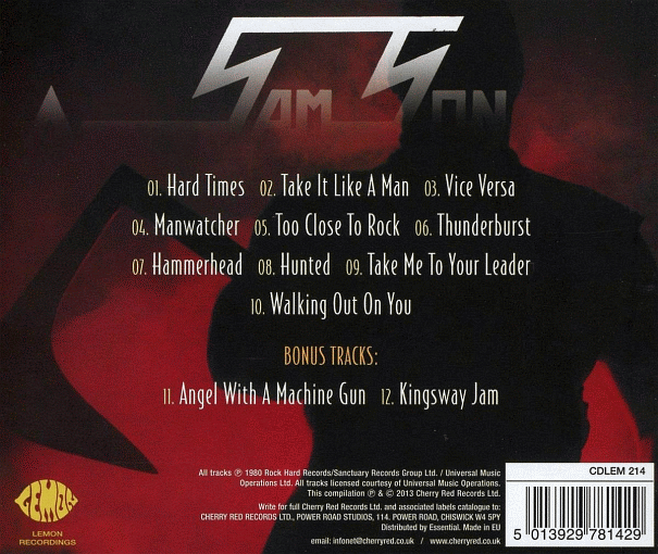 SAMSON - Head On [Collectors Edition Remastered +2] Out Of Print - back