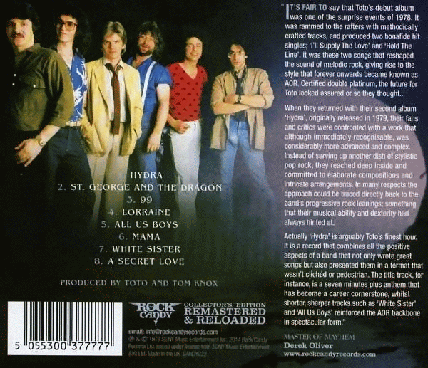 TOTO - Hydra [Rock Candy remastered & reloaded] back cover