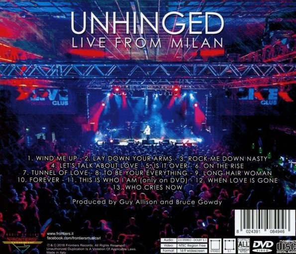 UNRULY CHILD - Unhinged, Live From Milan (2018) back