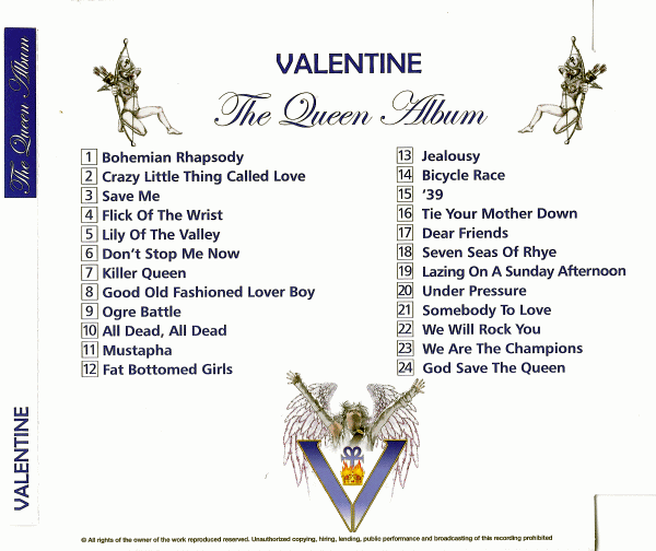 VALENTINE - The Queen Album (2014) back cover