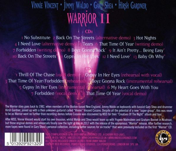 WARRIOR (feat Vinnie Vincent) - Warrior II [expanded edition] (2019) back