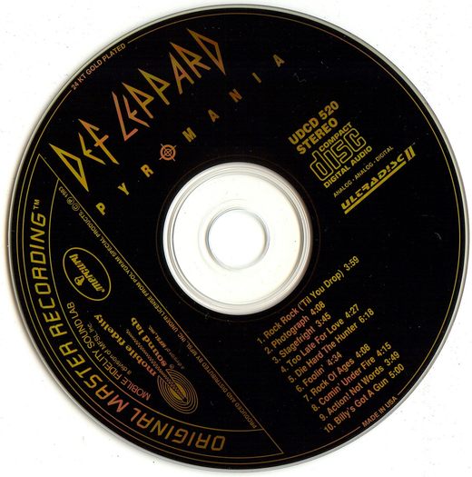 DEF LEPPARD - Pyromania [MFSL 24kt Gold Ultradisc II Original Master Recording] disc