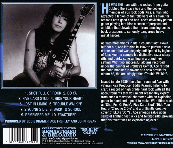 ACE FREHLEY - Trouble Walkin' [Rock Candy remaster] (2013) back cover