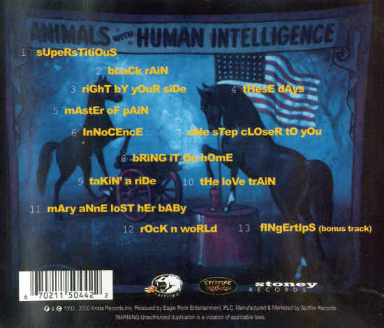 ENUFF Z'NUFF - Animals With Human Intelligence [reissue + Japan bonus track] back
