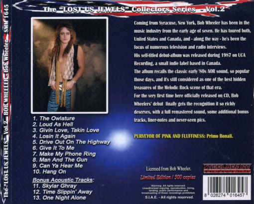 The ''Lost US Jewels'' Vol.2 ; BOB WHEELER - Bob Wheeler +3 back