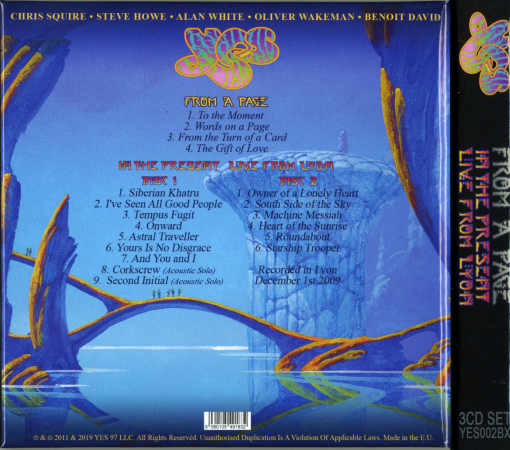 YES - From A Page [3-CD Box Set / Previously Unreleased Recordings] (2019) back