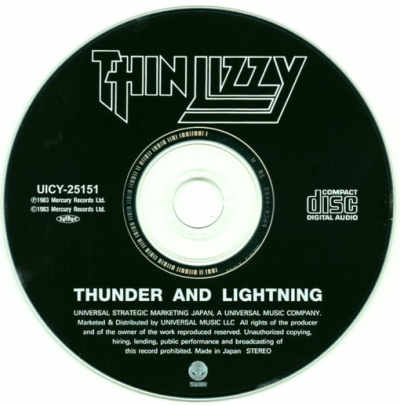 THIN LIZZY - Thunder And Lightning [Japan SHM-CD remastered] disc