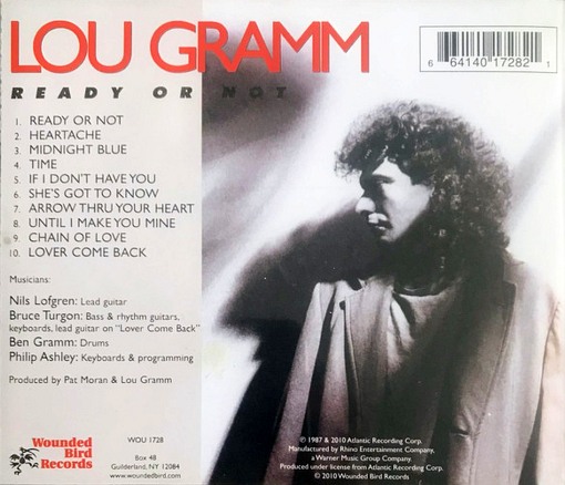 LOU GRAMM - Ready Or Not [Wounded Bird Records reissue] back