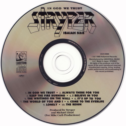 STRYPER - In God We Trust [Japan HR/HM 1000 Vol.2 reissue series] (2020)  disc