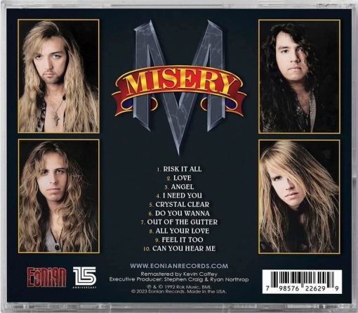 MISERY - Risk It All '92 [Eonian Records digitally remastered] back